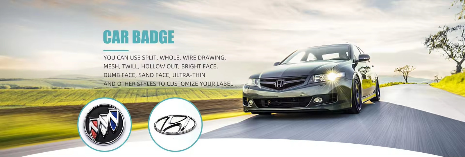 Logotipo de metal de aluminio