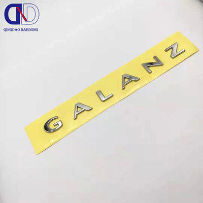 Pegatina adhesiva de logotipo de metal ultra delgado de plata de níquel para producción personalizada de Dawlance