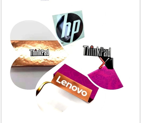 Logotipo del cliente Pegatinas de PET Fabricación profesional de logotipos de computadoras ultrafinas